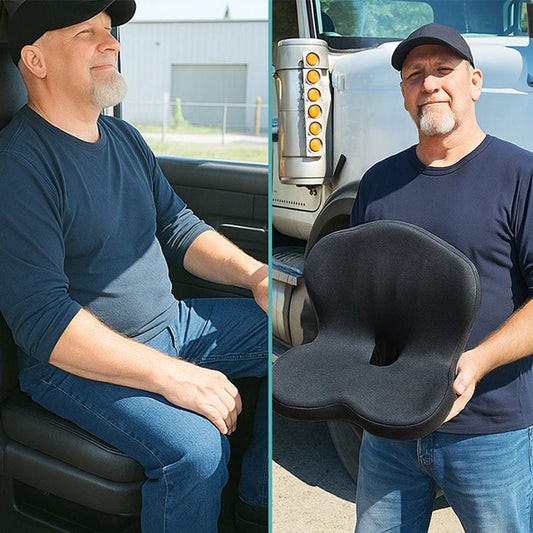 🚚💖 Ergonomikus deréktámaszos ülőpárna – Tökéletes testtartás, kényelmes alátámasztás otthon és autóban 🪑✨
