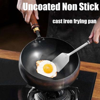 🍳Alteisen Wok – Erős öntöttvas serpenyő fedéllel, sütéshez és főzéshez👩‍🍳🍲