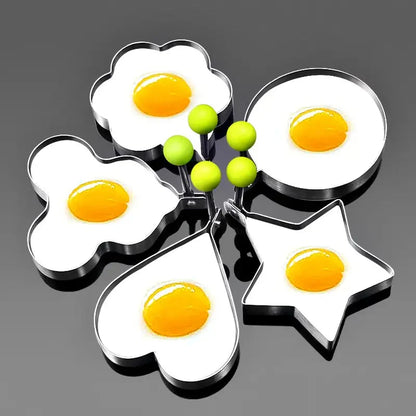 🍳Rozsdamentes acél tükörtojásformák - 5 darabos készlet