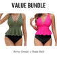 🌊👙Női Peplum Tankini Szett Alulművel