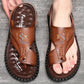 👞🌿 Lélegző puha bőrből készült kültéri szandálok férfiaknak, plusz méretekben 🦶💕