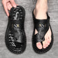 👞🌿 Lélegző puha bőrből készült kültéri szandálok férfiaknak, plusz méretekben 🦶💕