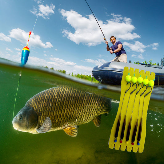 🎣 Nagy felhajtóerejű, úszó típusú horog – természetesen lebeg, pillanatok alatt kapás! 🐟💧 A csalit az optimális mélységben tartja – több kapás, kevesebb várakozás. 🔴⚡