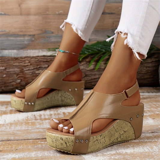 👡✨ Női, nyitott orrú, magas sarkú platform szandál ☀️