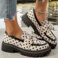🎀Női pöttyös, masnis, vastag talpú loafer