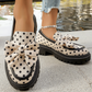 🎀Női pöttyös, masnis, vastag talpú loafer