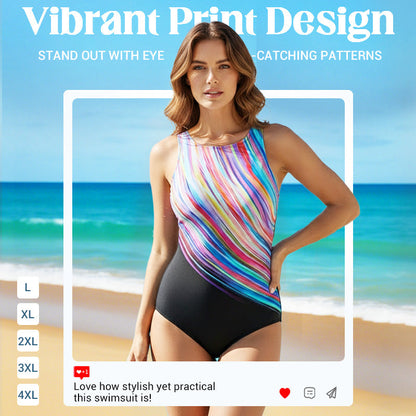 🏊‍♀️(L-4XL) Női mintás egyrészes fürdőruha