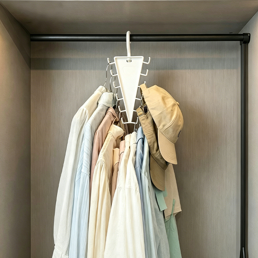 🏠1+2 INGYEN👕 Háromszög alakú szekrényrendező – helytakarékos megoldás a ruhák praktikus tárolásához ✨