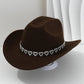 Női strasszos szívmintás cowboykalap – Elegáns francia jazz fedora