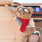 🧸 Vége a szétszórt zsebkendőknek és a rideg autóbelülőknek! 🚗 Aranyos mackós plüss autópapír-tartó – 🎀 Cuki dekoráció és praktikus rendszerezés ✨🧻