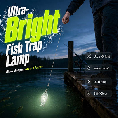🐟Legkelendőbb víz alatti LED halcsalogató lámpa – ultra fényes, vízálló, kompakt clip‑on, tökéletes éjszakai horgászathoz