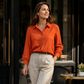 👚 Női elegáns hosszú ujjú gombos blúz szárnyas gallérral – Stílusos és kényelmes hétköznapi viselet✨