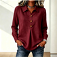 👚 Női elegáns hosszú ujjú gombos blúz szárnyas gallérral – Stílusos és kényelmes hétköznapi viselet✨