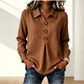 👚 Női elegáns hosszú ujjú gombos blúz szárnyas gallérral – Stílusos és kényelmes hétköznapi viselet✨