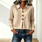 👚 Női elegáns hosszú ujjú gombos blúz szárnyas gallérral – Stílusos és kényelmes hétköznapi viselet✨