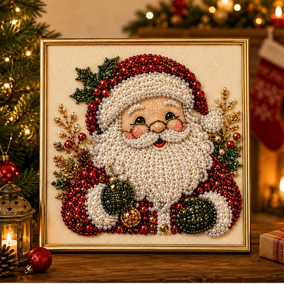 🎄 Karácsonyi gyöngyfestő készlet – 5 ünnepi dizájn, csillogó gyöngyök, kreatív családi kézműveskedés