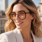 🕶️ Unisex Oversized Négyzet Egyrészes Napszemüveg