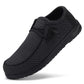 Férfi és női alkalmi slip-on acél orrvédős biztonsági mokaszin