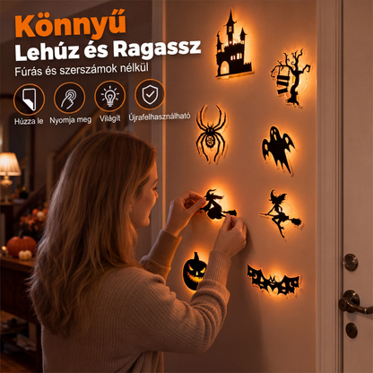 🎃👻 Halloween sötétben világító fali matricák 🌙