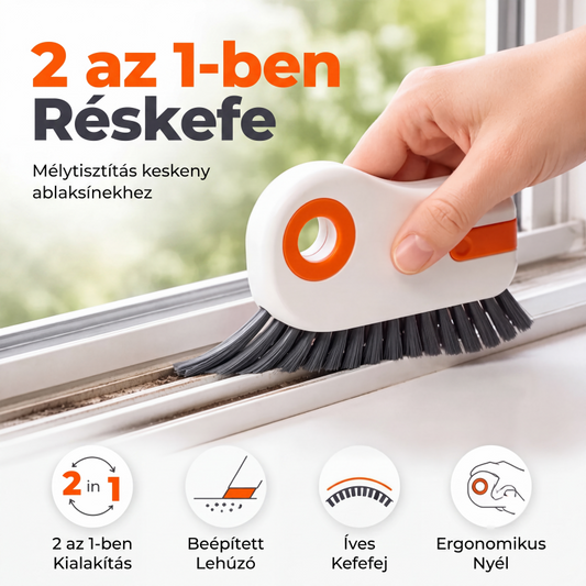 ✨1+1 ingyen🧼2 az 1-ben ablakhorony-tisztító kefe beépített kaparóval