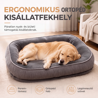 🐾Ergonomikus kisállatágy – Egész évben használható, puha és kényelmes fekhely macskáknak és kutyáknak☁️