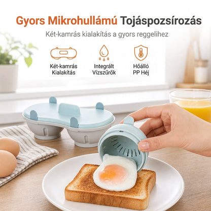 🥚Kétrekeszes tojásgőzölő – Gyors tojásfőzés és könnyű tisztítás otthon✨
