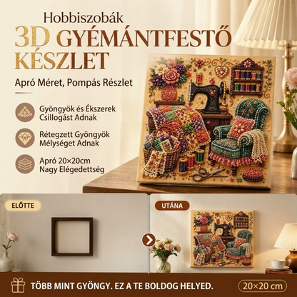 🖼️ Creative Escape gyémántfestő készlet – Kellemes otthoni kézműves időtöltés✨