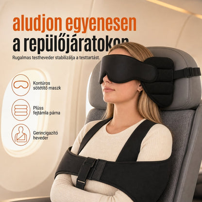 💤 Memóriahabos utazó nyakpárna és 3D fényzáró alvómaszk szett – Kényelmes pihenés utazás közben✨
