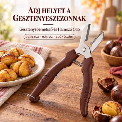 🌰 Multifunkciós gesztenyevágó és hámozó eszköz – Gyorsan és biztonságosan dolgozik a gesztenyével✨