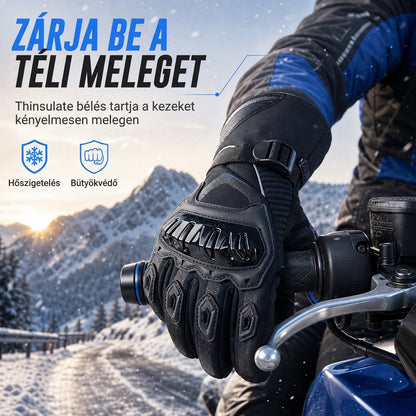 🧤 Vastag vízálló motoros kesztyű – Meleg szigetelés, védi a kezet a hidegtől és széltől motorozáskor✨