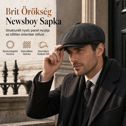 🎩 Brit stílusú nyolcszögletű beret – Vintage stílusú, uniszex, könnyen kombinálható alkalmi sapka✨