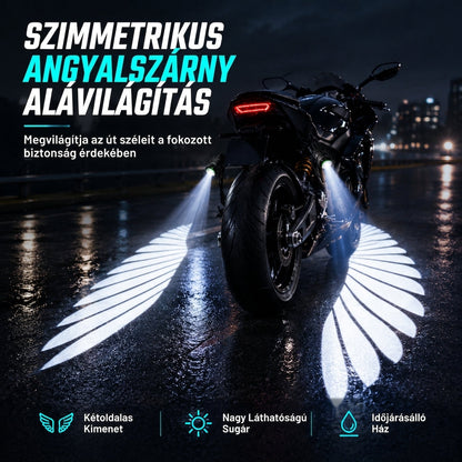 🏍️ Motorkerékpár LED angyalszárny kivetítő lámpa – Szép látvány, növeli a láthatóságot, biztonságosabb vezetés éjszaka✨